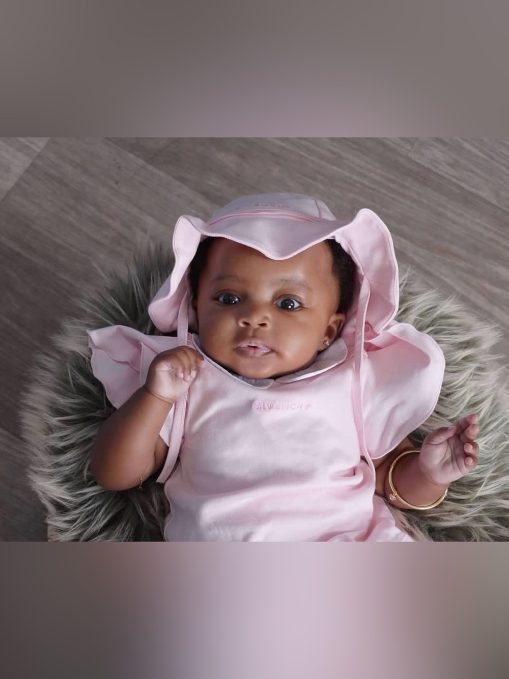Givenchy Pink Baby Sun Hat & Dress Set